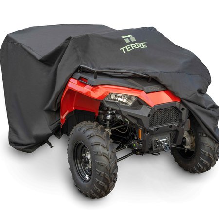 T TERRE ATV Cover Waterproof Heavy Duty Fits Most Quads, Windproof Buckle Strapping 106005